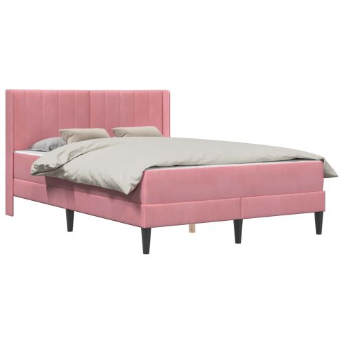 Рамка за легло с матрак Розово 140 x 190 cm Кадифе