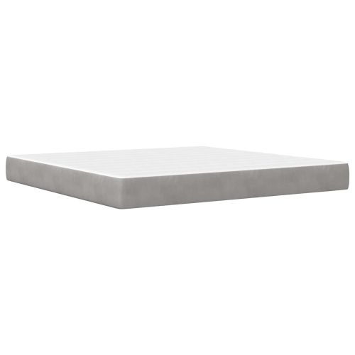 Рамка за легло с матрак Светлосиво 180 x 200 cm Кадифе