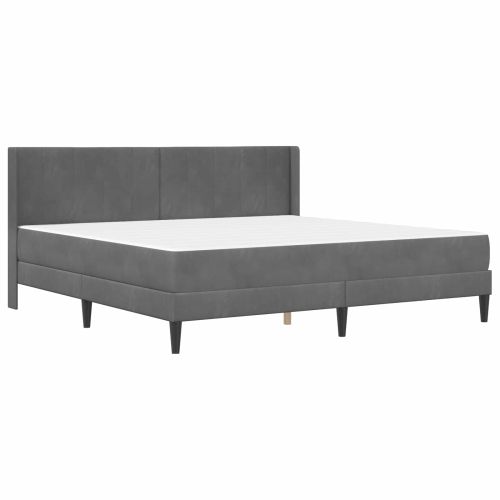 Рамка за легло с матрак Тъмен сив 200 x 200 cm Кадифе