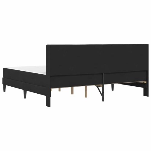 Рамка за легло с матрак Черен 200 x 200 cm Кадифе