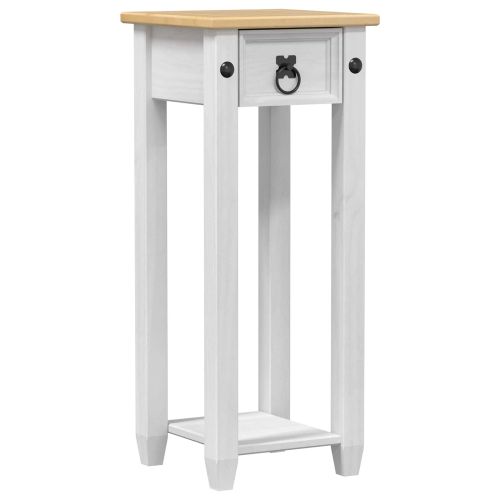 Стойка за растения Бяло 30 x 30 x 73 см Солидно борово дърво