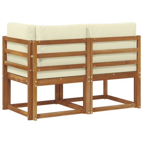 Външен среден и ъглов диван 2 Брой Натурален и Крема