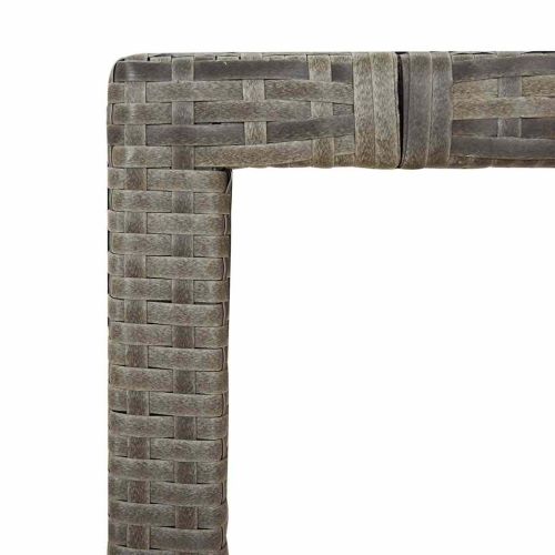 Градински бистро комплект с възглавници 7 части сив полиратан