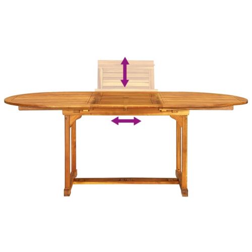 Градински трапезен комплект, 7 части, акация масив и textilene