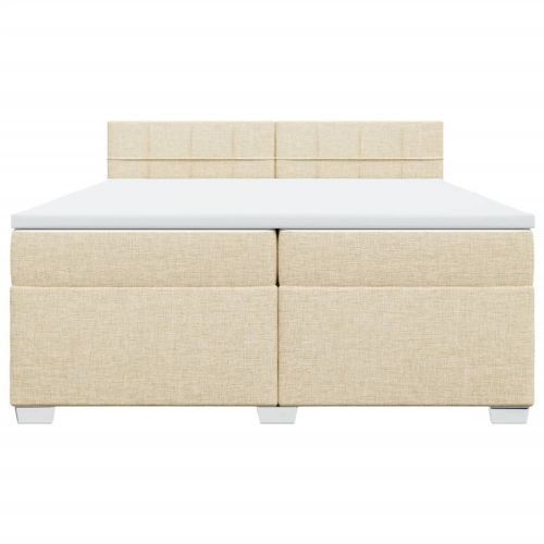 Боксспринг легло с матрак, кремаво, 200x200 см, плат