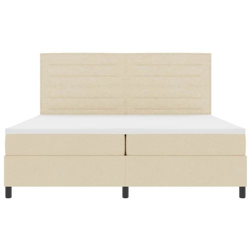 Легло с пружинирана основа с матрак Крем 200 x 200 cm текстил