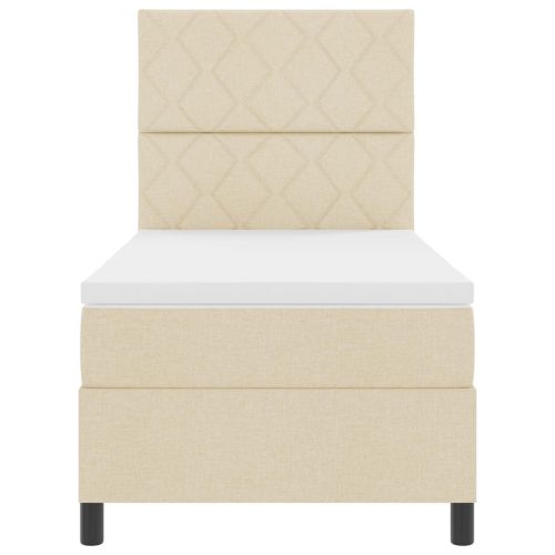 Легло с пружинирана основа с матрак Крем 100 x 200 cm текстил