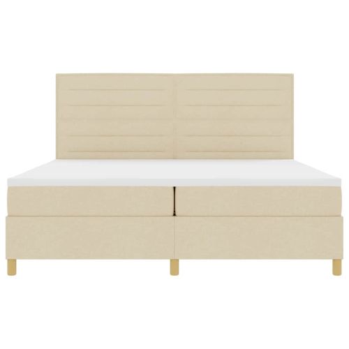 Легло с пружинирана основа с матрак Крем 200 x 200 cm текстил