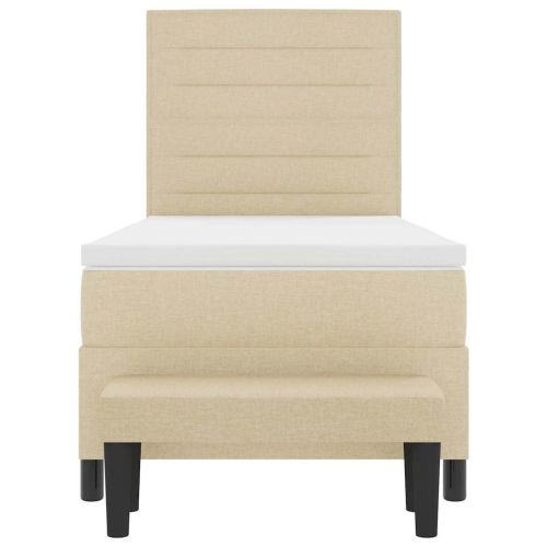 Легло с пружинирана основа с матрак Крем 100 x 200 cm текстил