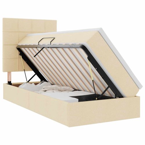 Легло с място за съхранение и матрак Кремав 100 x 200 cm