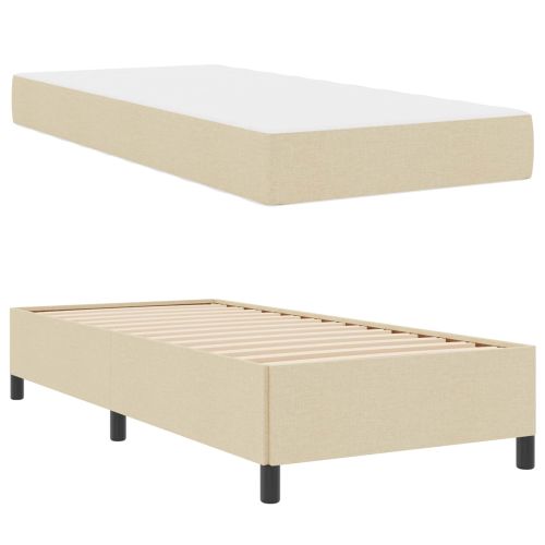Легло с пружинирана основа Крем 100 x 200 cm текстил