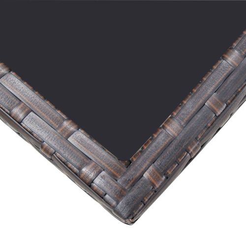 Градински комплект с възглавници, 11 части, кафяв полиратан