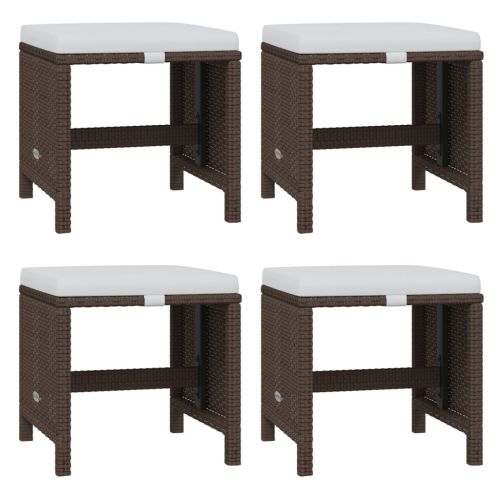 Градински комплект с възглавници 21 части кафяв полиратан