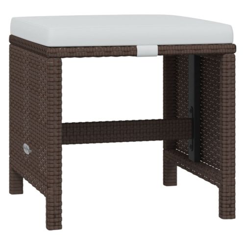 Градински комплект с възглавници 21 части кафяв полиратан