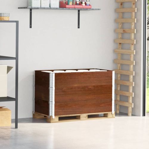 Палетни страници, кафяв, 3 бр, 100x50см, борова дървесина масив