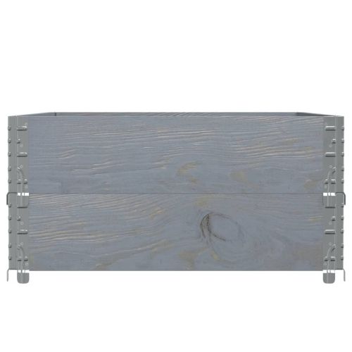 Палетни страници, сив, 2 бр, 120x80 см, борова дървесина масив