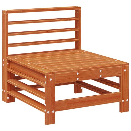 Градинен среден диван Масивна боровина Восъчен Кафяв