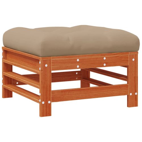 Градинска поставка за крака Масивна боровина Восъчен Кафяв