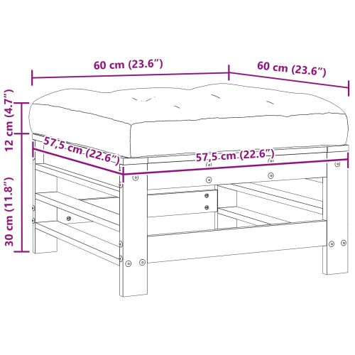 Градинска поставка за крака Масивна боровина Восъчен Кафяв
