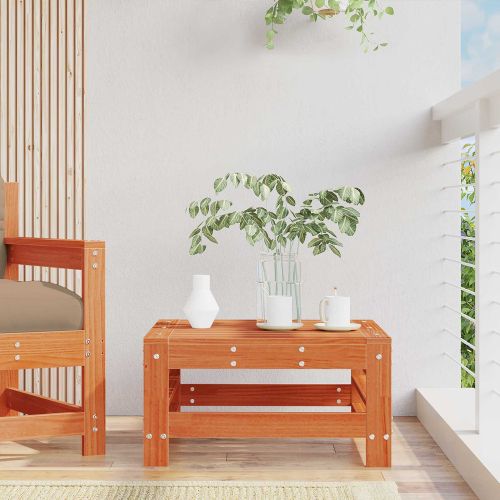 Градинска поставка за крака Масивна боровина Восъчен Кафяв