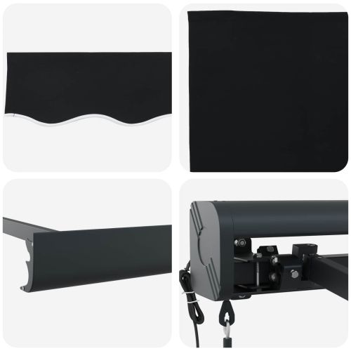 Сенник Черно 350 x 250 x 165 см Полиестер и алуминий