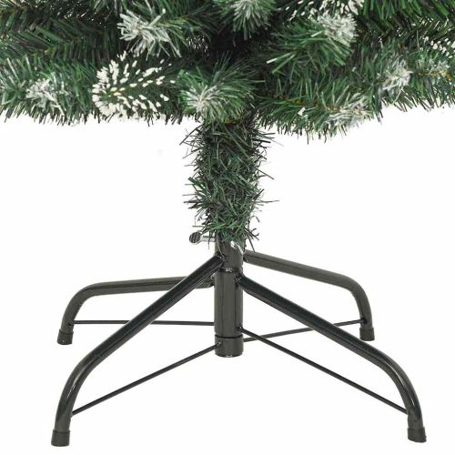 Изкуствено Тънко Коледно Дърво Зелен и бял 120 cm