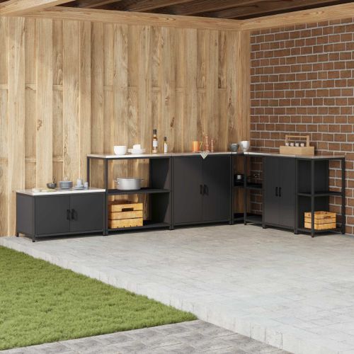Съхранение в кухнята HATTEM Черно 90 x 50 x 92 см Стомана