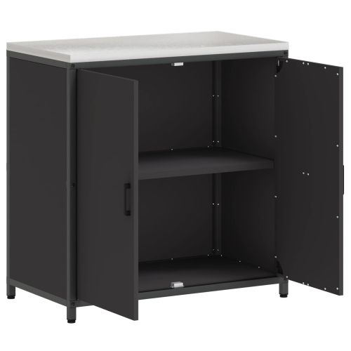 Съхранение в кухнята с рафт Черно 90 x 50 x 92 см Стомана