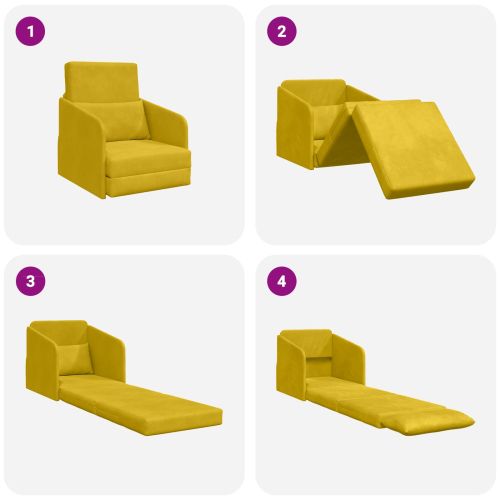 Диван легло Жълто 65 x 80 x 83 см Кадифе