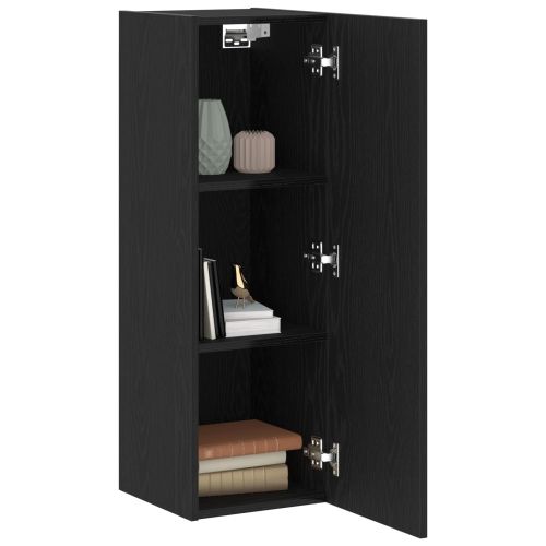 Стенен ТВ шкаф 2 pcs Черния дъб 30,5 x 28,5 x 90 см