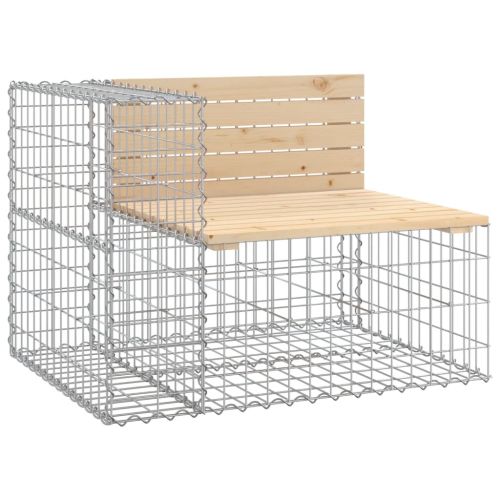 Градинска пейка габионен дизайн 287x71x65,5 см бор масив