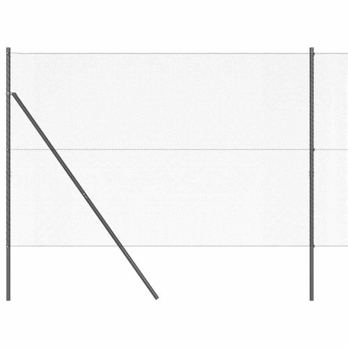 Стълб за ограда. Сив 10 x 1,5 м (13 мм мрежа) Стомана и PVC