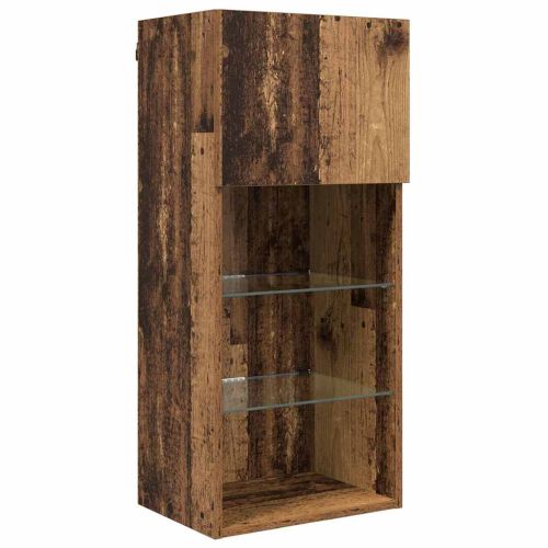 ТВ стенни единици с LED 5 pcs Старо дърво 40,5 x 30 x 90 см