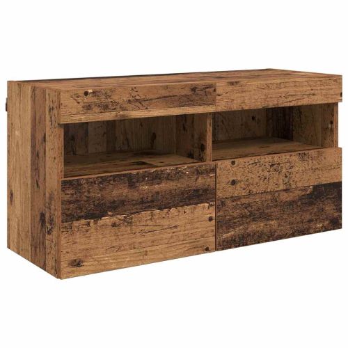 ТВ стенни единици с LED 5 pcs Старо дърво 40,5 x 30 x 90 см