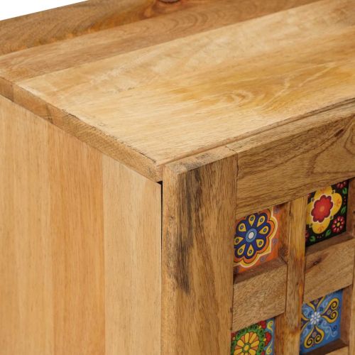 ТВ шкаф с рафт Естествен 105 x 33 x 46 см Солидно мангово дърво