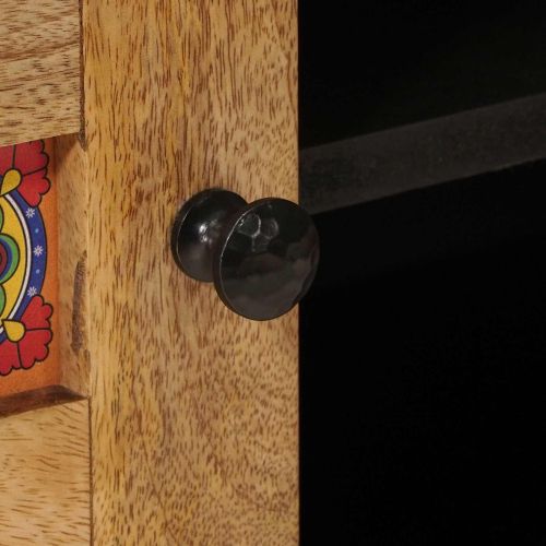 ТВ шкаф с рафт Естествен 105 x 33 x 46 см Солидно мангово дърво