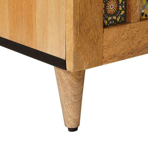 ТВ шкаф с рафт Естествен 105 x 33 x 46 см Солидно мангово дърво