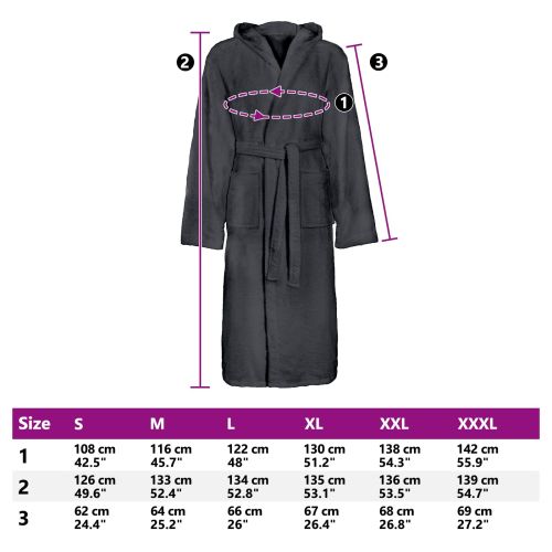 Халат за баня KINN Антрацит M Памук