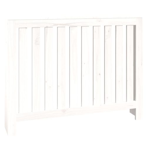 Параван за радиатор бял 108,5x19x84 см борово дърво масив