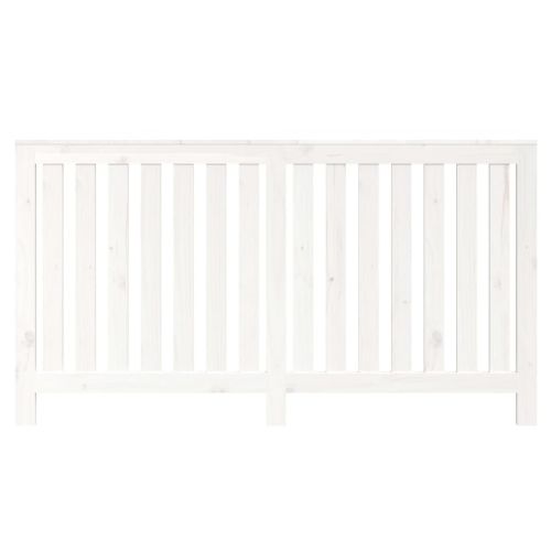 Параван за радиатор бял 153x19x84 см борово дърво масив