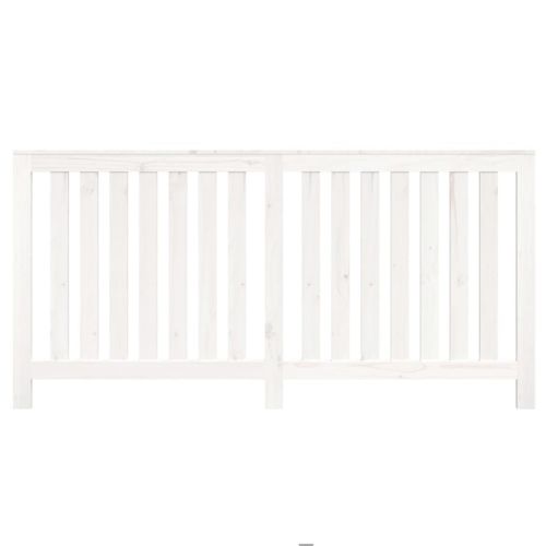 Параван за радиатор бял 169x19x84 см борово дърво масив