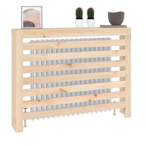 Параван за радиатор 108,5x19x84 см борово дърво масив