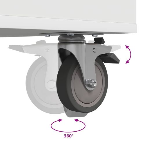 Голф шкаф с колело Едноцветен Бяло 120 x 45 x 98 см