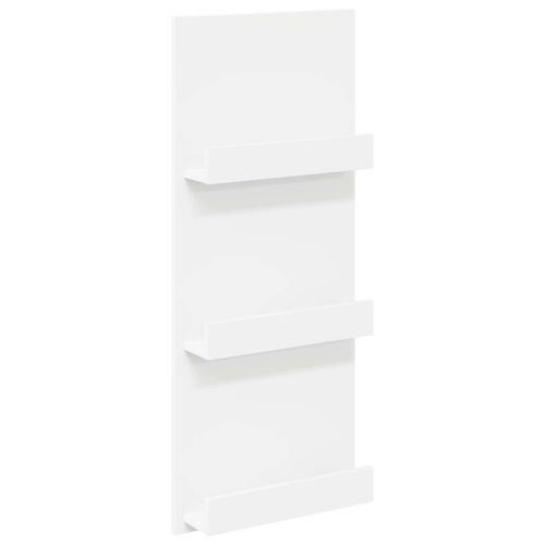 Етажерка за списания Бяло 51 x 11 x 102 см Инженерно дърво