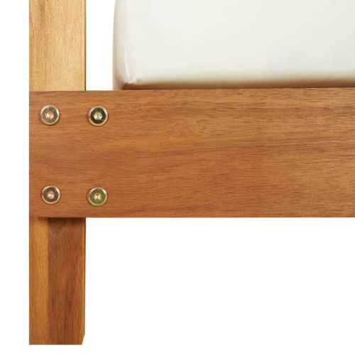 Двоен шезлонг със завеси и възглавници, акациево дърво масив