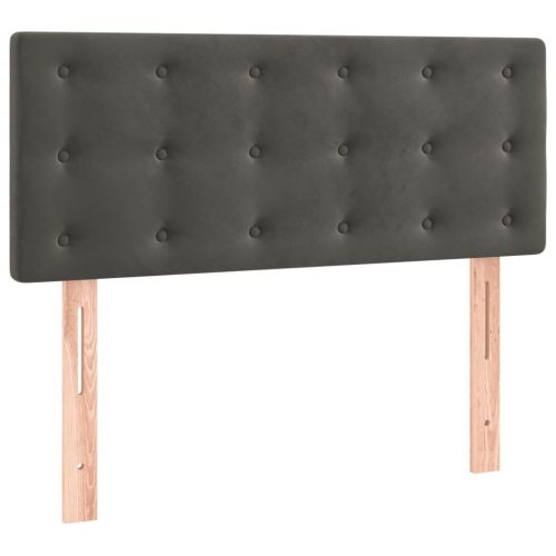 Боксспринг легло с матрак, тъмносив, 90x190 см, кадифе