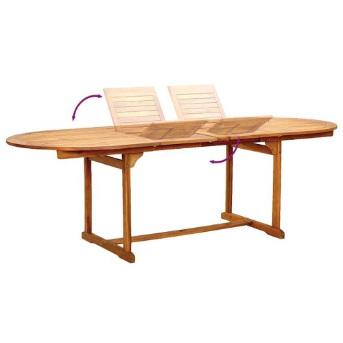 Градински трапезен комплект, 9 части, акация масив и textilene