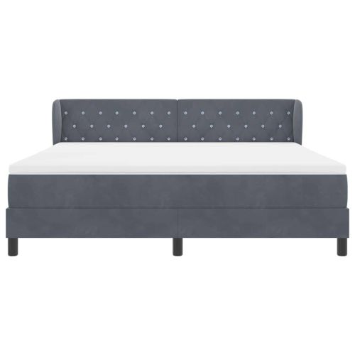 Легло с пружинирана основа Тъмносив 180 x 200 cm Кадифе
