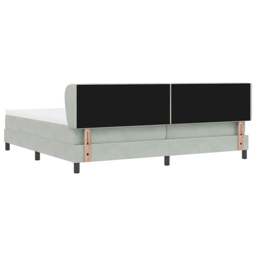 Легло с пружинирана основа Светлосиво 200 x 200 cm Кадифе