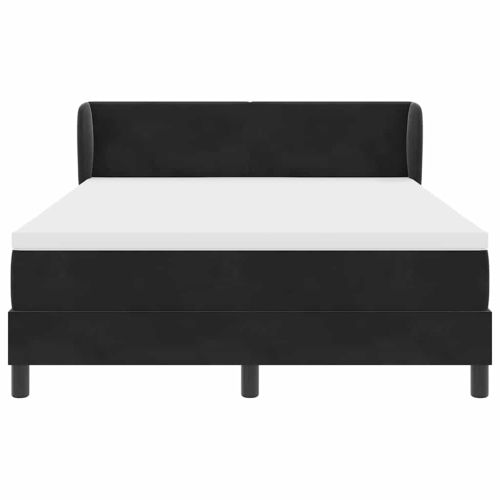 Легло с пружинирана основа с матрак Черно 140 x 200 cm Кадифе